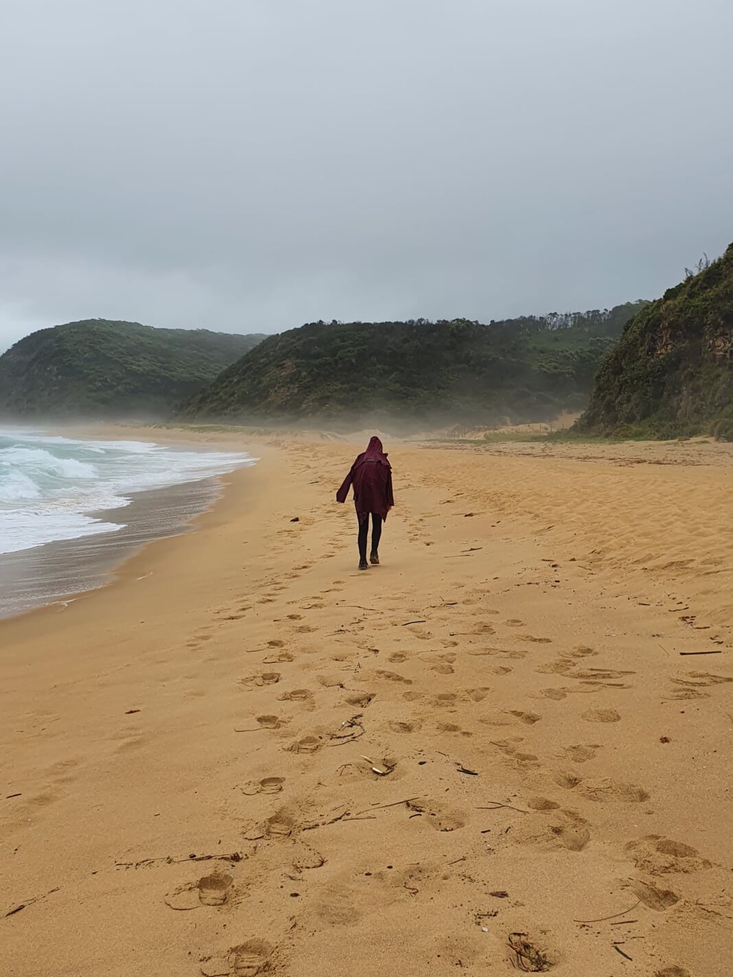 Hiking Gary Beach with sis